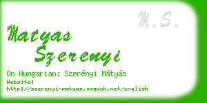 matyas szerenyi business card