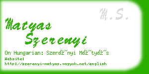 matyas szerenyi business card